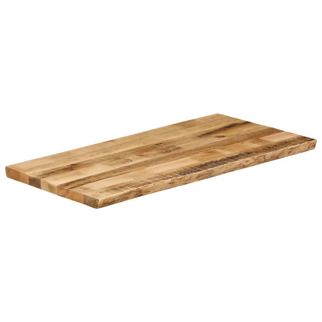 Tafelblad Met Natuurlijke Rand 100X60X2,5 Cm Massief Mangohout Ruw Mangohout (Naturel)