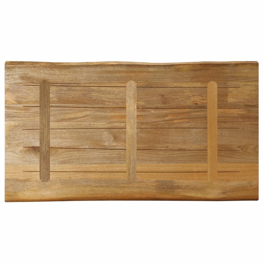 Tafelblad Met Natuurlijke Rand 100X60X2,5 Cm Massief Mangohout Ruw Mangohout (Naturel)