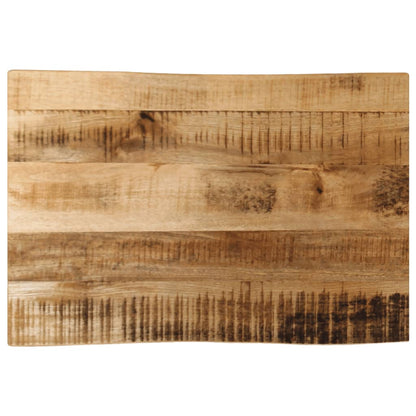 Tafelblad Met Natuurlijke Rand 100X60X2,5 Cm Massief Mangohout Ruw Mangohout (Naturel)