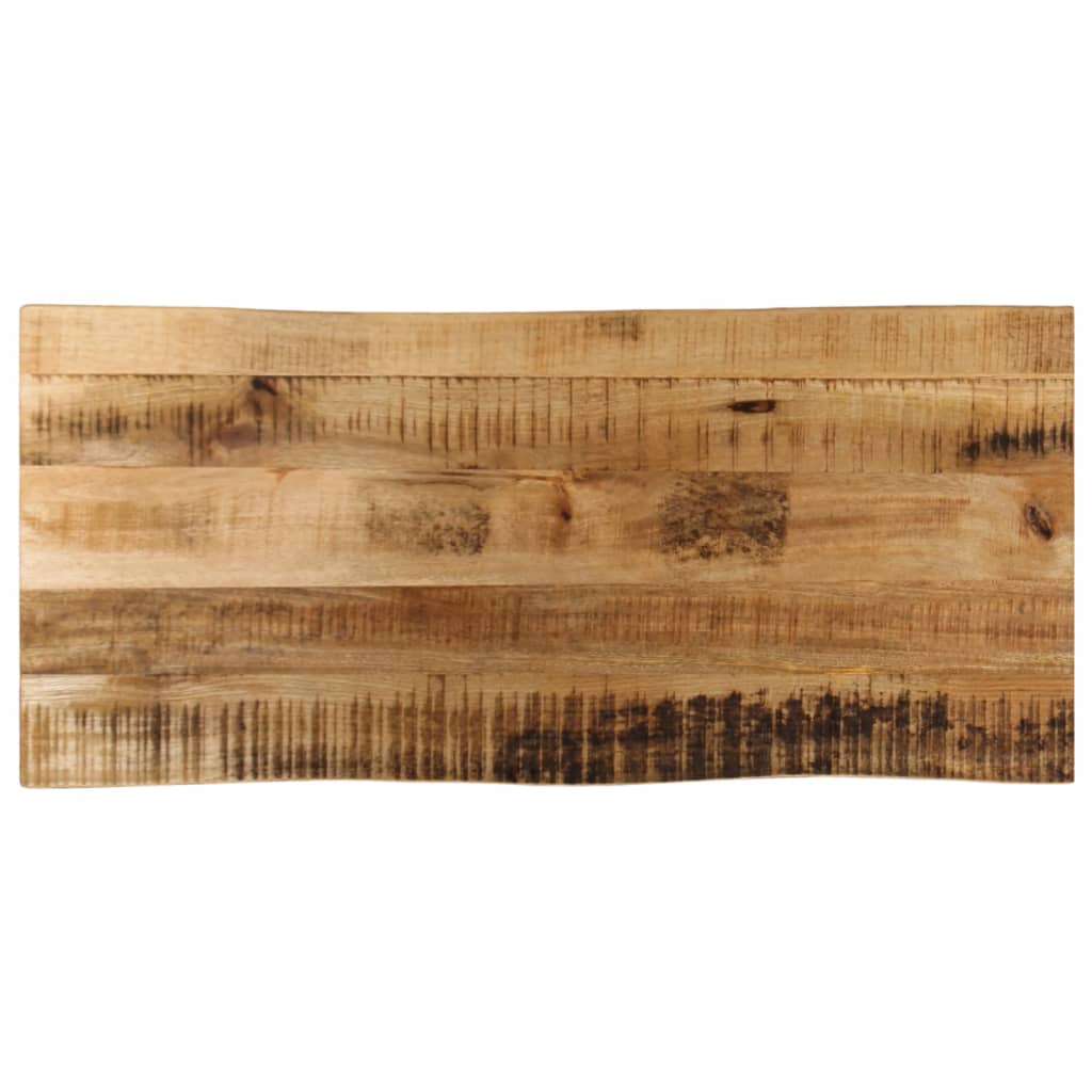 Tafelblad Met Natuurlijke Rand 100X60X2,5 Cm Massief Mangohout Ruw Mangohout (Naturel)