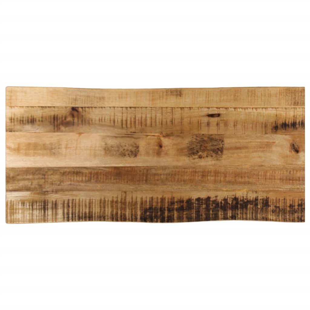 Tafelblad Met Natuurlijke Rand 100X60X2,5 Cm Massief Mangohout Ruw Mangohout (Naturel)