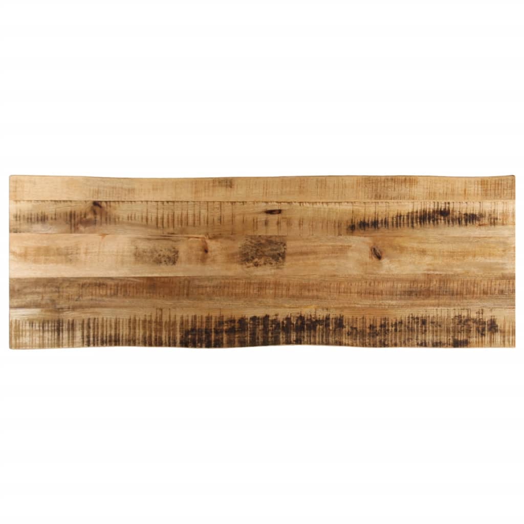 Tafelblad Met Natuurlijke Rand 100X60X2,5 Cm Massief Mangohout Ruw Mangohout (Naturel)