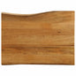 Tafelblad Met Natuurlijke Rand 100X60X2,5 Cm Massief Mangohout Mangohout (Eikenafwerking)