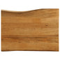 Tafelblad Met Natuurlijke Rand 100X60X2,5 Cm Massief Mangohout Mangohout (Eikenafwerking)