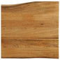 Tafelblad Met Natuurlijke Rand 100X60X2,5 Cm Massief Mangohout Mangohout (Eikenafwerking)