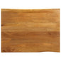 Tafelblad Met Natuurlijke Rand 100X60X2,5 Cm Massief Mangohout Mangohout (Eikenafwerking)