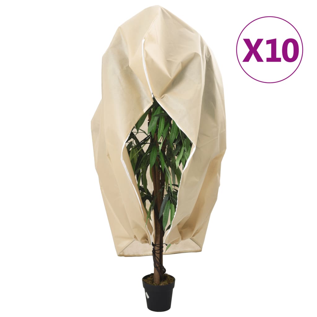 Plantenhoezen Met Ritssluiting 70 G/M² 1X1,55 M Beige