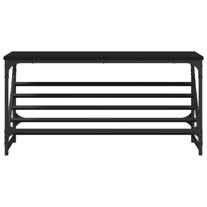 Schoenenrek 90X30X Bewerkt Hout Zwart