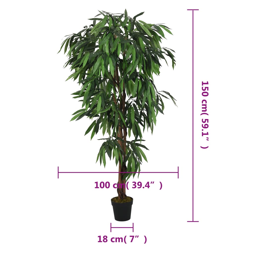 Kunstplant Mangoboom 600 Bladeren Groen