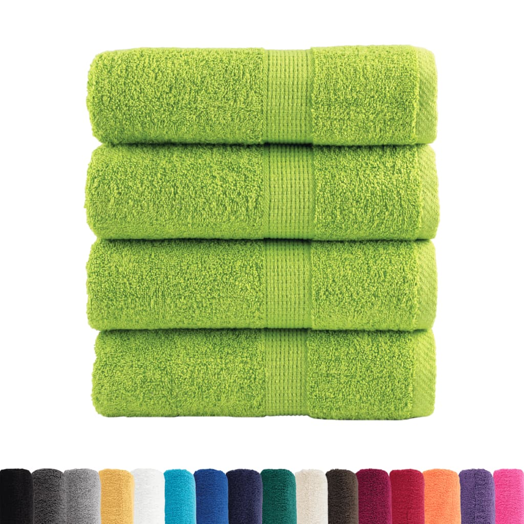 Premium Washandjes Solund 4 Stuks 600 G/M² Appelgroen