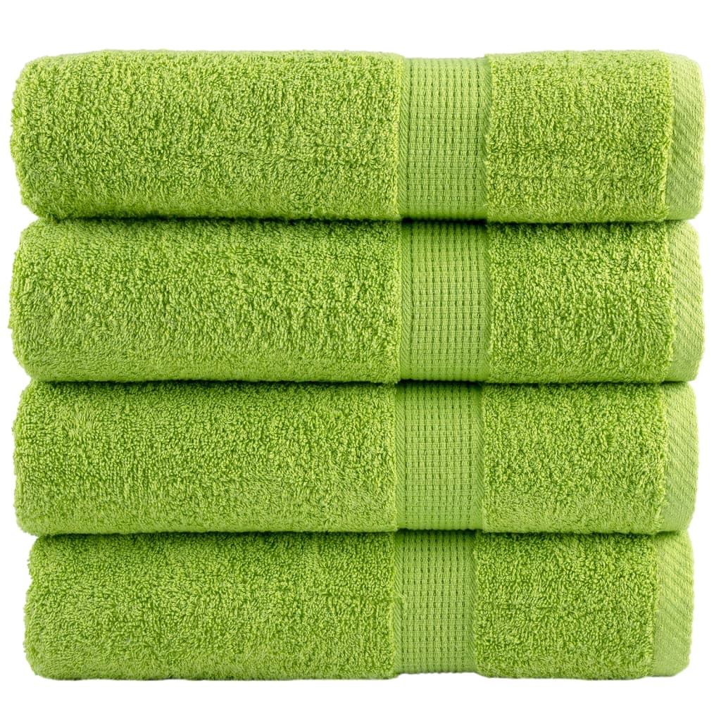 Premium Washandjes Solund 4 Stuks 600 G/M² Appelgroen