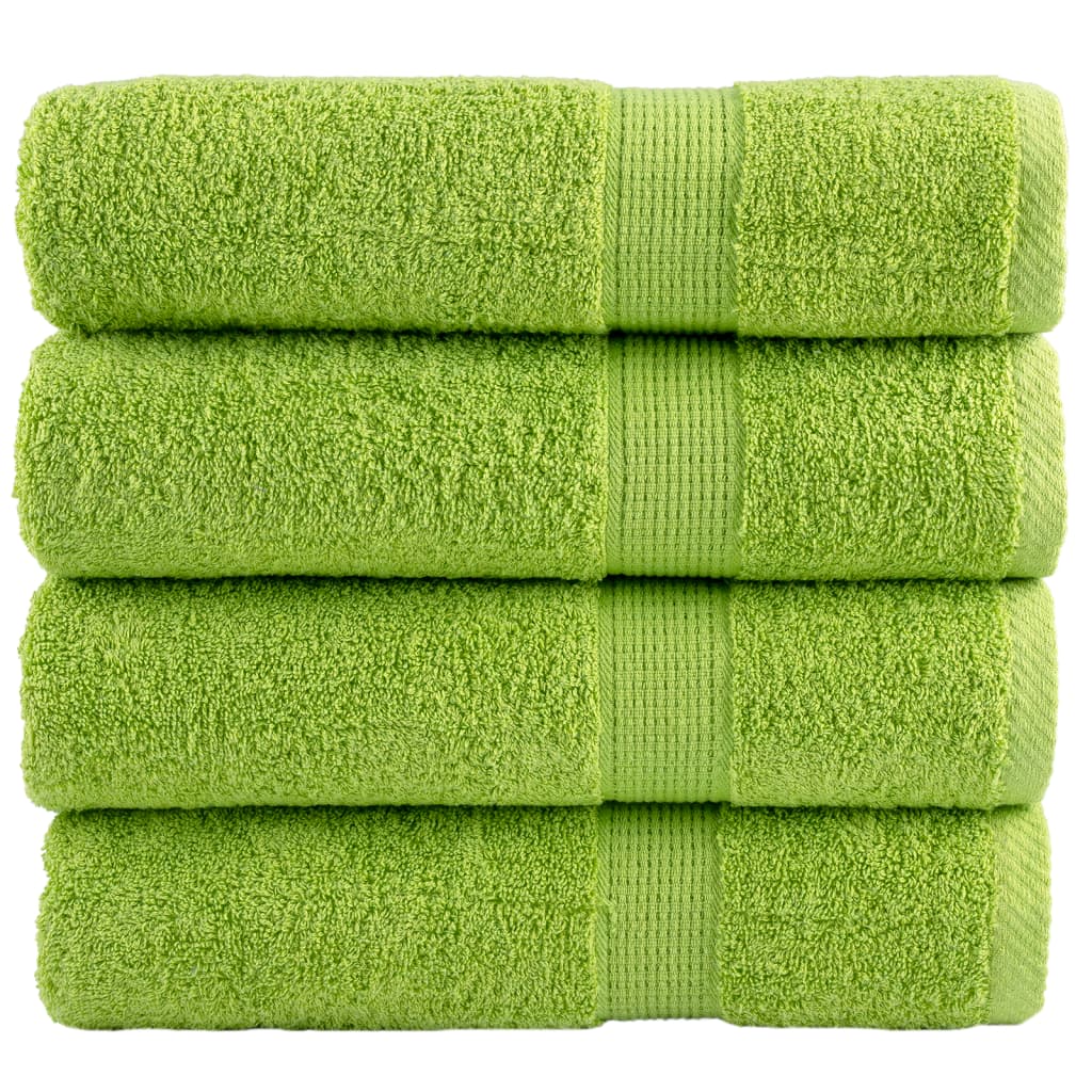 Premium Washandjes Solund 4 Stuks 600 G/M² Appelgroen