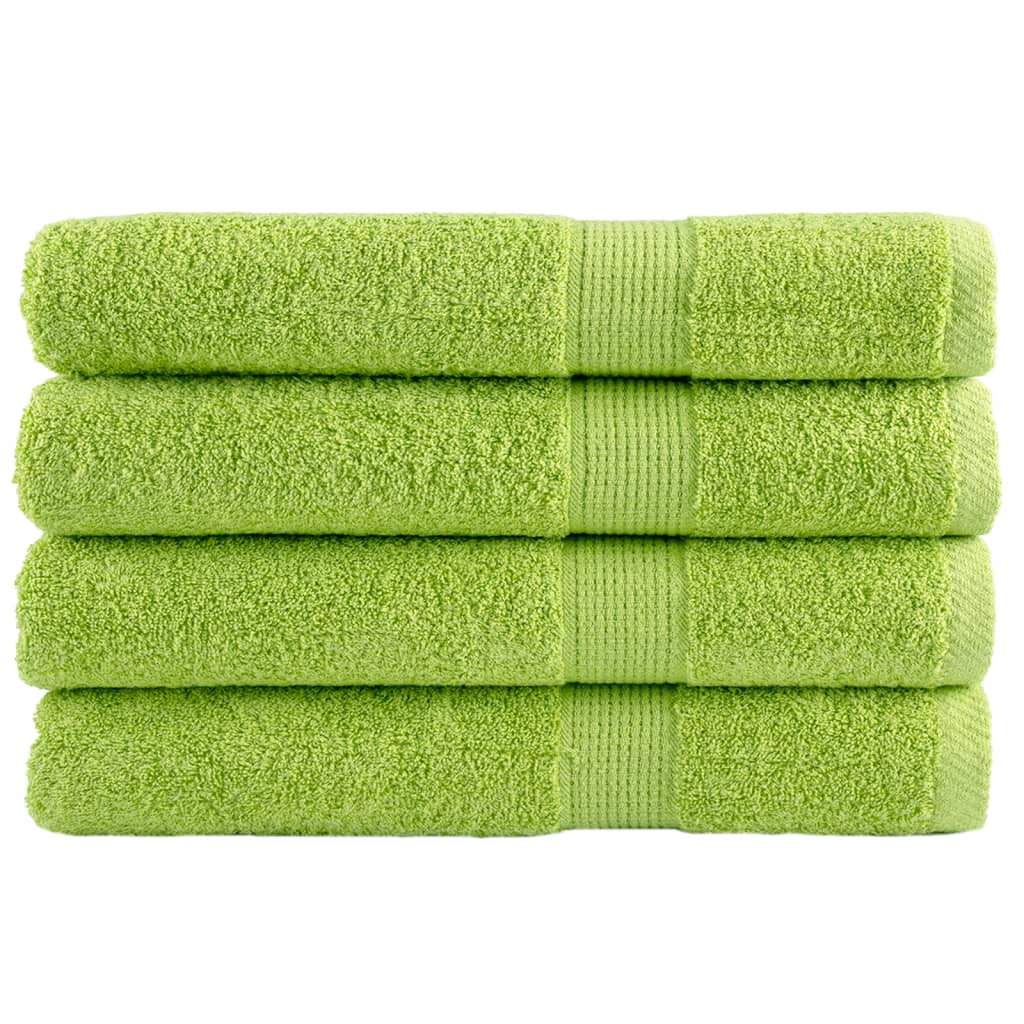 Premium Washandjes Solund 4 Stuks 600 G/M² Appelgroen