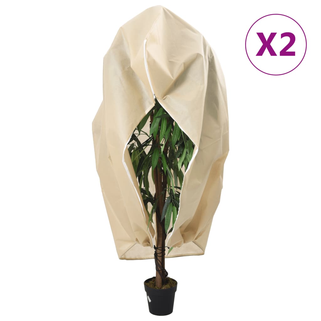 Plantenhoezen Met Ritssluiting 70 G/M² 1X1,55 M Beige