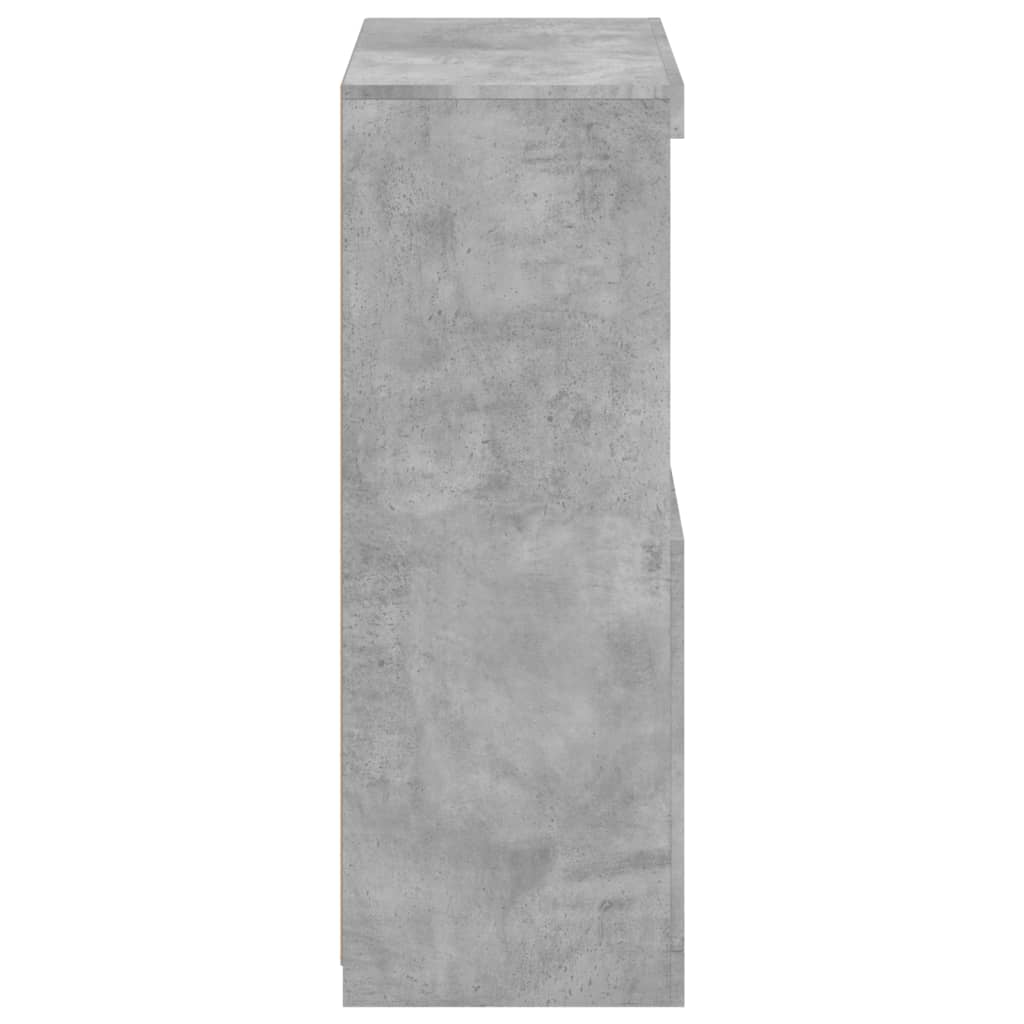 Bijzetkast Met Led-Verlichting Bewerkt Hout