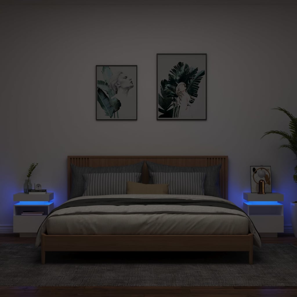 Nachtkastjes Met Led 40X39X48,5 Cm Kleurig