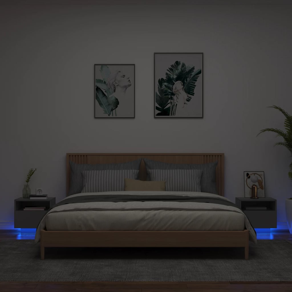 Nachtkastje Met Led-Verlichting 40X39X37 Cm