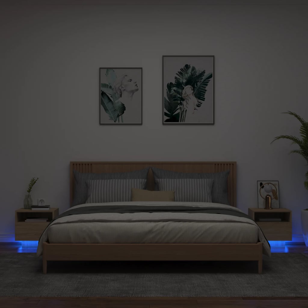 Nachtkastje Met Led-Verlichting 40X39X37 Cm