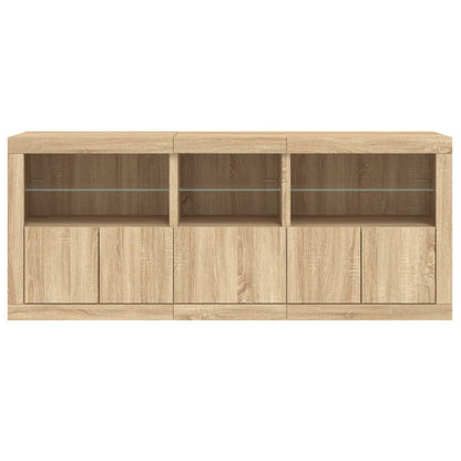 Dressoir Met Led-Verlichting 162X37X67 Cm Kleurig