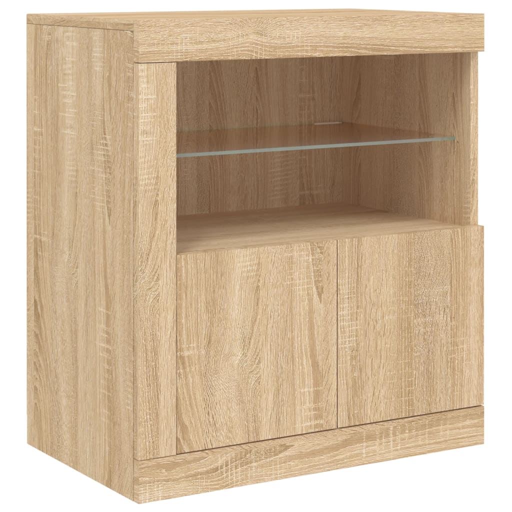 Dressoir Met Led-Verlichting 162X37X67 Cm Kleurig