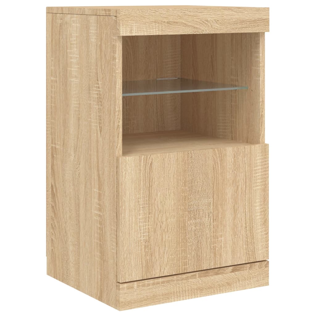 Dressoir Met Led-Verlichting 162X37X67 Cm Kleurig