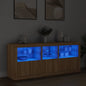 Dressoir Met Led-Verlichting 162X37X67 Cm Kleurig