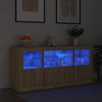 Dressoir Met Led-Verlichting 142,5X37X67 Cm