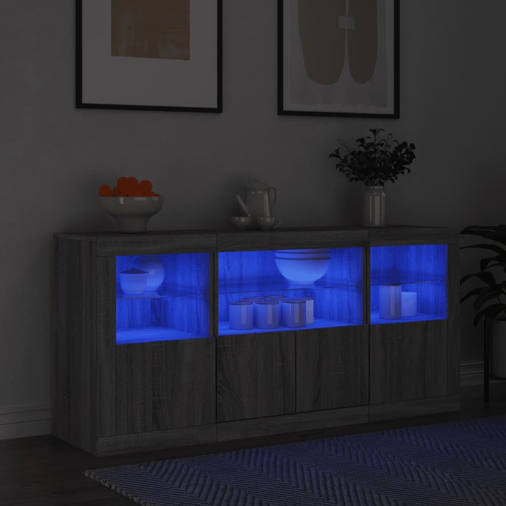 Dressoir Met Led-Verlichting 142,5X37X67 Cm