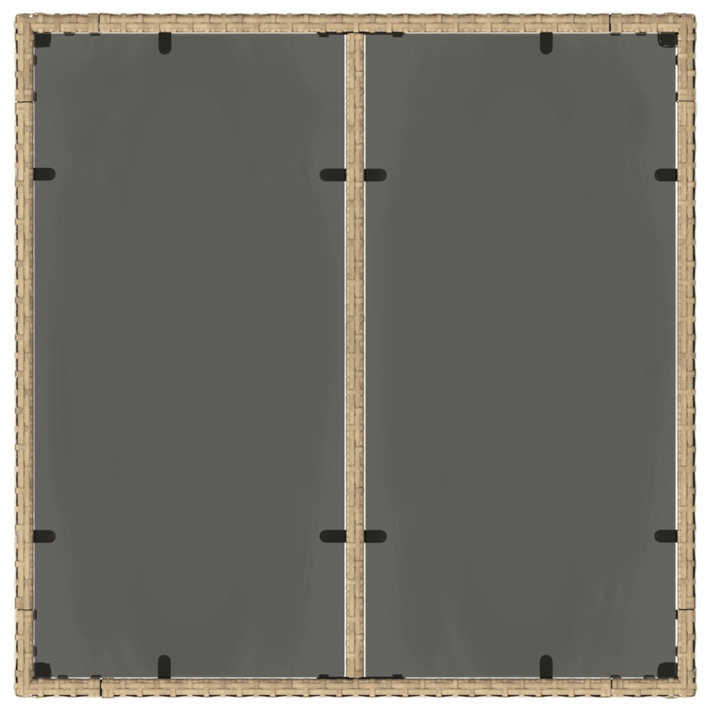 Tuintafel Met Glazen Blad 90X90X75 Cm Poly Rattan