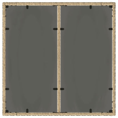 Tuintafel Met Glazen Blad 90X90X75 Cm Poly Rattan