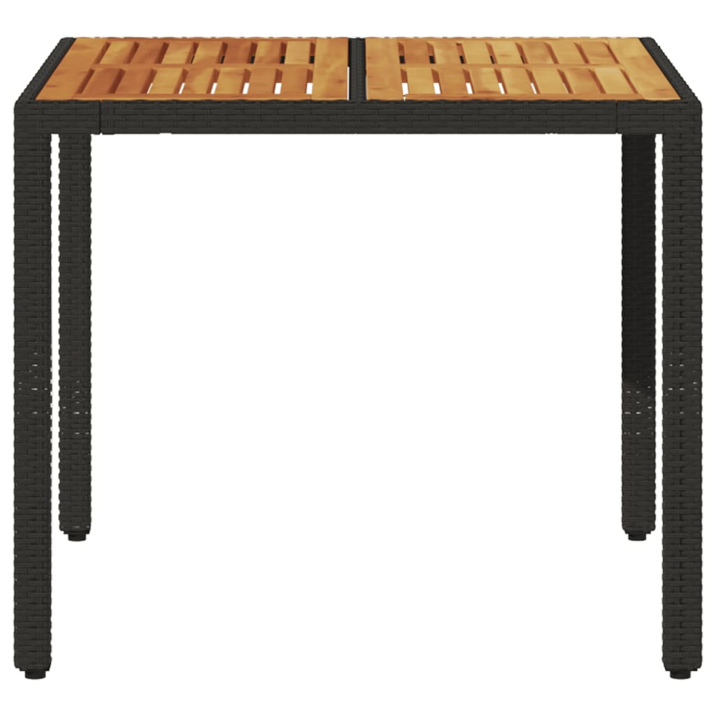 Tuintafel Met Acaciahouten Blad Poly Rattan