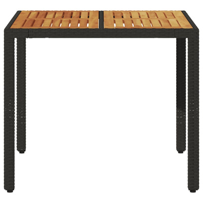 Tuintafel Met Acaciahouten Blad Poly Rattan