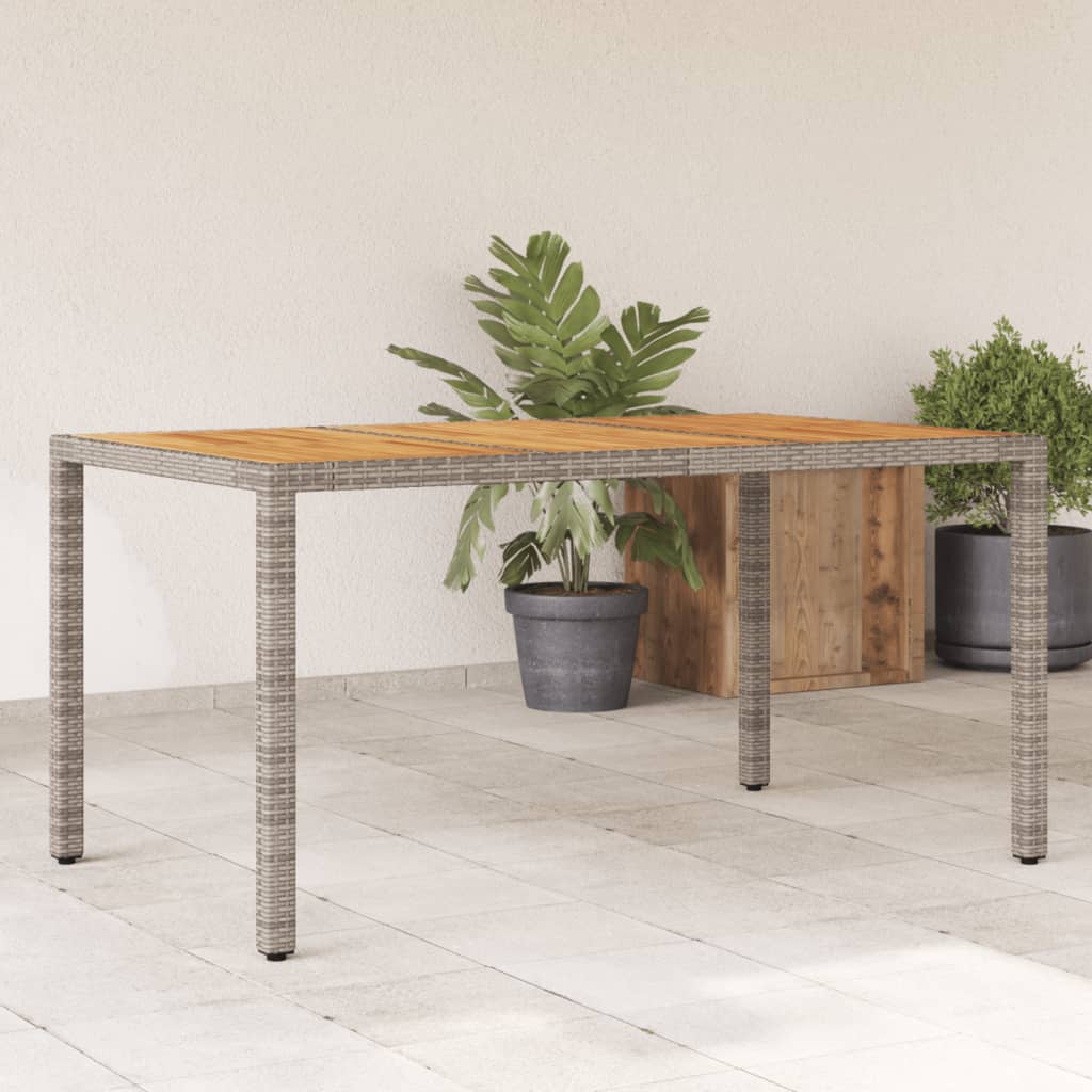 Tuintafel Met Acaciahouten Blad 150X90X75 Cm Poly Rattan