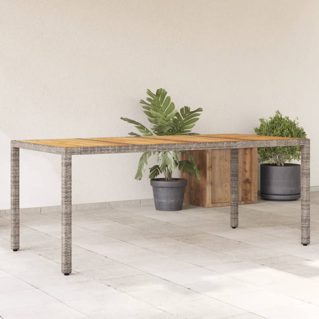 Tuintafel Met Acaciahouten Blad 190X90X75 Cm Poly Rattan