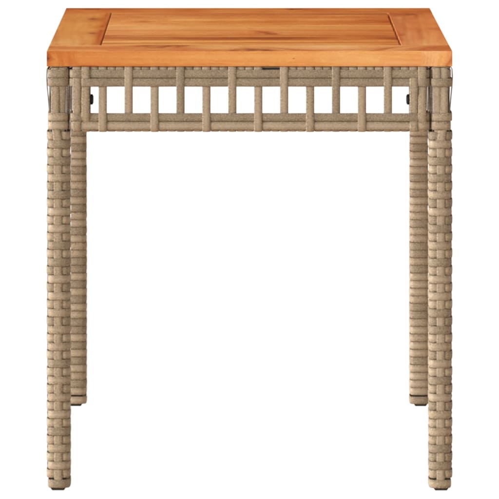 Tuintafel 38X38X42 Cm Poly Rattan En Acaciahout