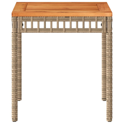 Tuintafel 38X38X42 Cm Poly Rattan En Acaciahout
