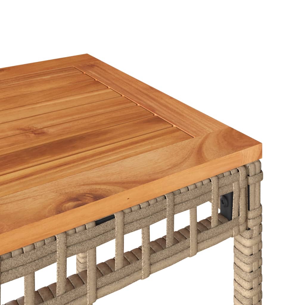 Tuintafel 38X38X42 Cm Poly Rattan En Acaciahout