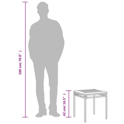 Tuintafel 38X38X42 Cm Poly Rattan En Acaciahout