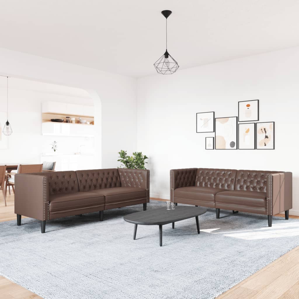 2-Delige Loungeset Chesterfield-Stijl Kunstleer