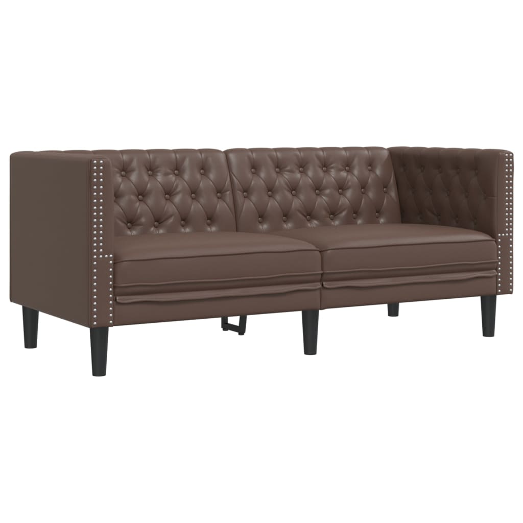 2-Delige Loungeset Chesterfield-Stijl Kunstleer
