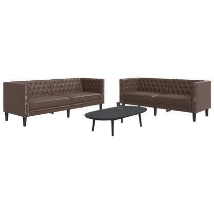 2-Delige Loungeset Chesterfield-Stijl Kunstleer