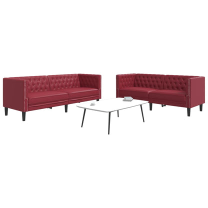 2-Delige Loungeset Chesterfield-Stijl Kunstleer