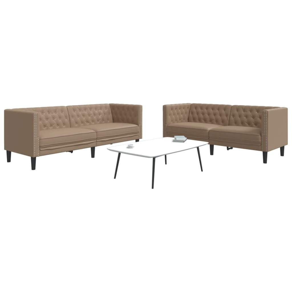 2-Delige Loungeset Chesterfield-Stijl Kunstleer