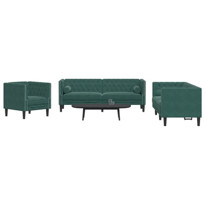 3-Delige Loungeset Chesterfield Met Bolsters Fluweel Kleur