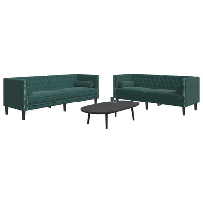 2-Delige Loungeset Chesterfield Met Bolsters Fluweel