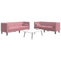 2-Delige Loungeset Chesterfield Met Bolsters Fluweel