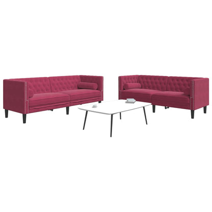 2-Delige Loungeset Chesterfield Met Bolsters Fluweel