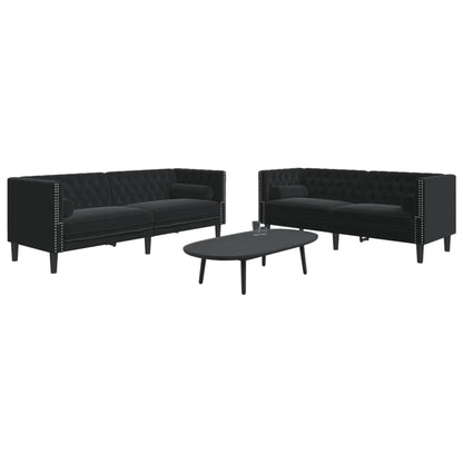 2-Delige Loungeset Chesterfield Met Bolsters Fluweel