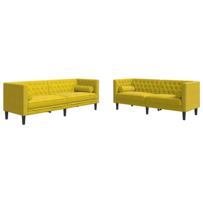 2-Delige Loungeset Chesterfield Met Bolsters Fluweel