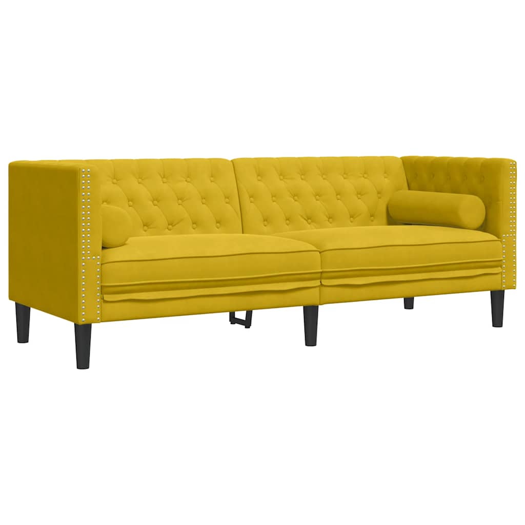 2-Delige Loungeset Chesterfield Met Bolsters Fluweel